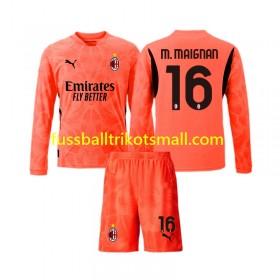 Fußballtrikots AC Mailand Mike Maignan 16 Torwart Kinder 2024-2025 Langarm Fourth trikot kaufen